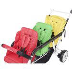 Familidoo Drillingswagen 3-Sitzer (Grau) - lidoo3 14