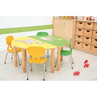 Kindergarten-Tisch Flexi (halbrund) - höhenverstellbar 40-58 cm – Bild 11
