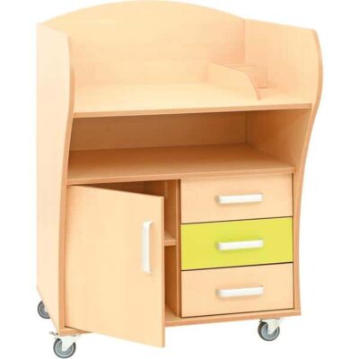 Wickelkommode auf Rollen - Birke