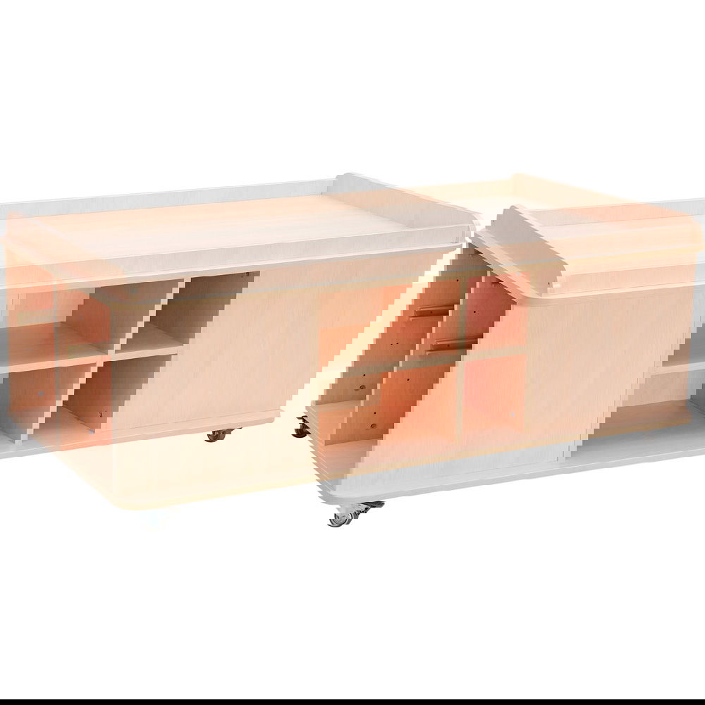 Großflächiger Mehrzwecktisch auf Rollen, rechteckig, H 57