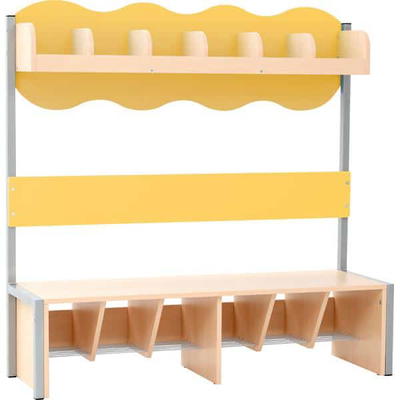 Kindergarten-Garderobe Wolke 6 mit Gestell – Ahorn
