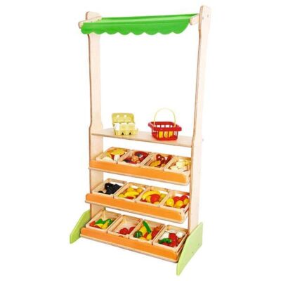 Kindergarten-Marktstand mit Kisten