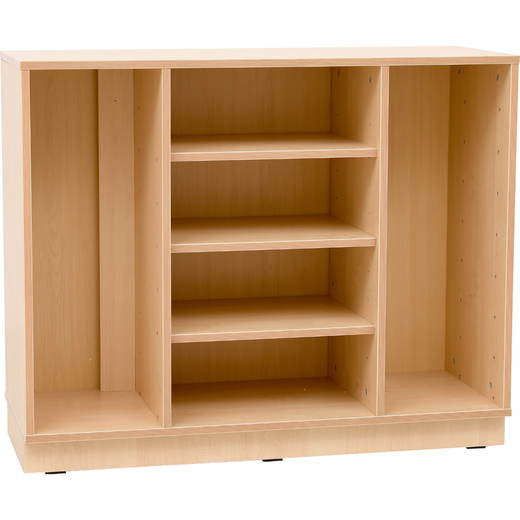100313_a_21 Flexi Schrank M für Holzbehälter, mit Fachböden, B 107, auf Sockel - 100313 a 21