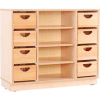 Flexi Schrank M für Holzbehälter, mit Fachböden, B 107, auf Sockel - 100313 b 13