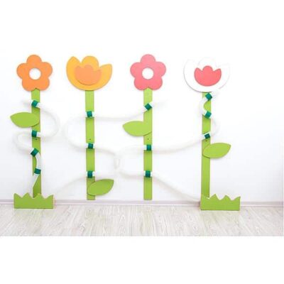 Wandapplikation mit Rohrpost - Blumenbeet