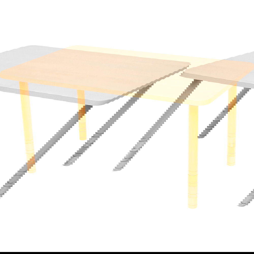 Kindergarten-Tisch mit verstärkter Tischplatte, rechteckig, Birke