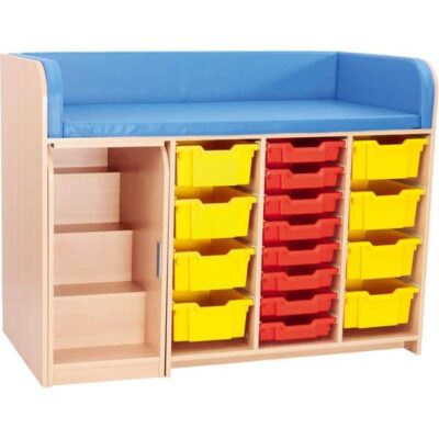 Große Wickelkommode - Breite: 150 cm - Birke - Treppe links