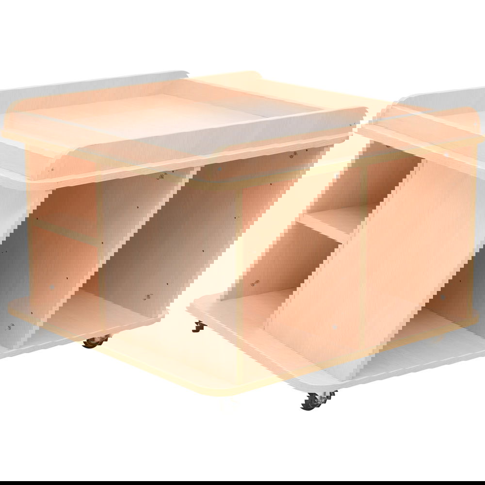 Großflächiger Mehrzwecktisch auf Rollen, quadratisch, H 57