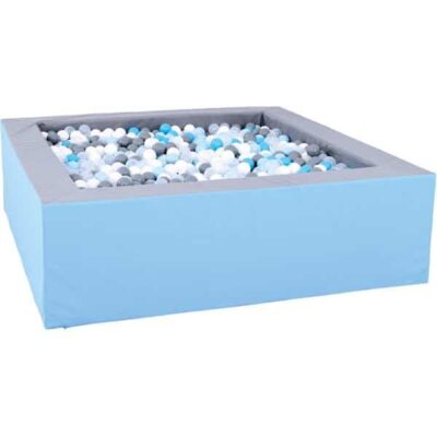 Bällebad quadratisch 2m - grau-hellblau - Höhe: 60 cm