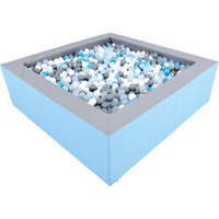 Bällebad quadratisch 2m – grau-hellblau – Höhe: 60 cm - 101775 b 19