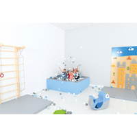 Bällebad quadratisch 2m – grau-hellblau – Höhe: 60 cm - 101775 i 19