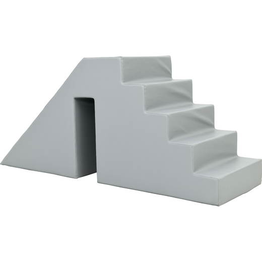 101779PU_a_19 Treppe mit Rutsche, grau, für Ballbäder H 60 - 101779PU a 19