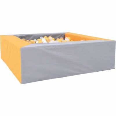 Bällebad quadratisch 1,5m - grau-senf - Höhe: 45 cm