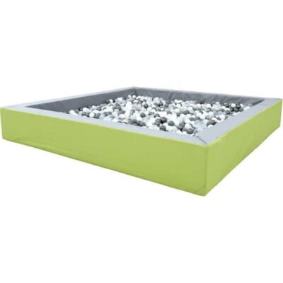 Bällebad quadratisch 3m - grau-hellgrün - Höhe: 45 cm