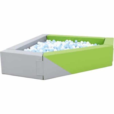 Bällebad Dreieckig - grau-hellgrün - Höhe: 45 cm