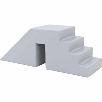 Treppe mit Rutsche - grau - für Bällebäder - Höhe: 45 cm