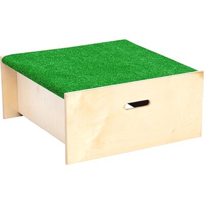 Kindergarten-Quadratpodest mit Kunstrasenbelag - Höhe 20 cm