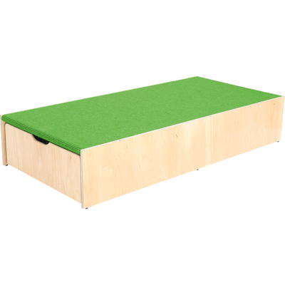 Kindergarten-Podest mit Auszugsbett, Teppichboden