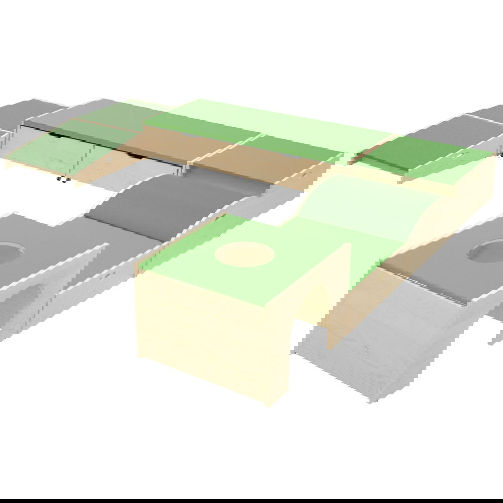 Podeste, Set 1, grün-hellgrün