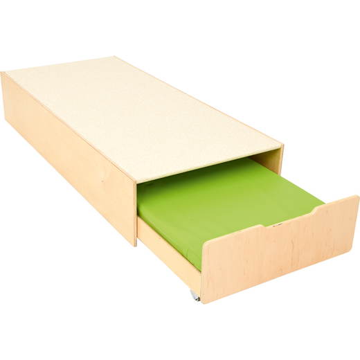 126554_c_18 Kindergarten-Podest mit Auszugsbett – Linoleum beige - 126554 c 18