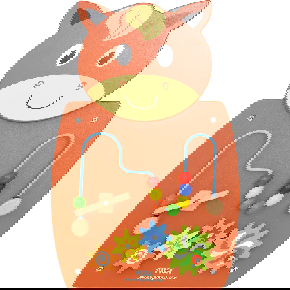 Wandapplikation "Pferd mit Schiebespiel"