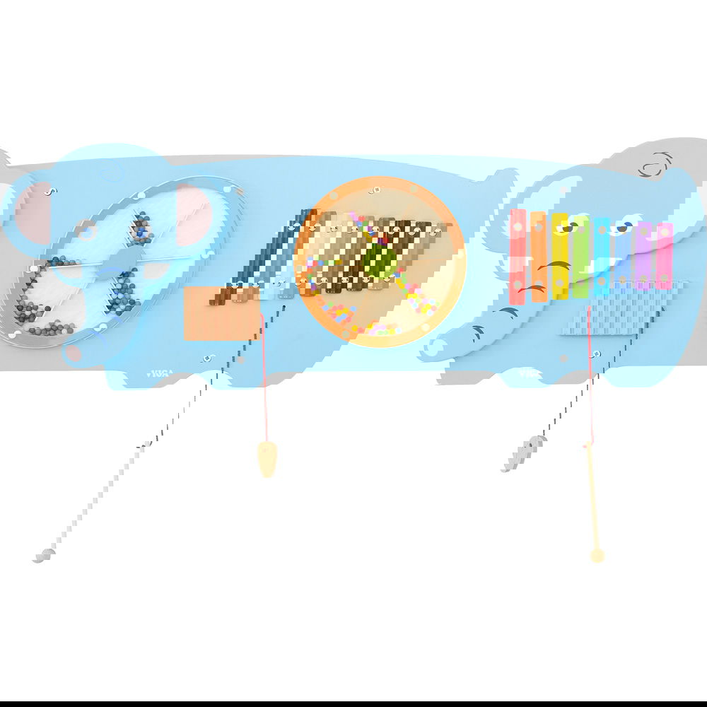 Wandapplikation "Elefant mit 3 Spielen"