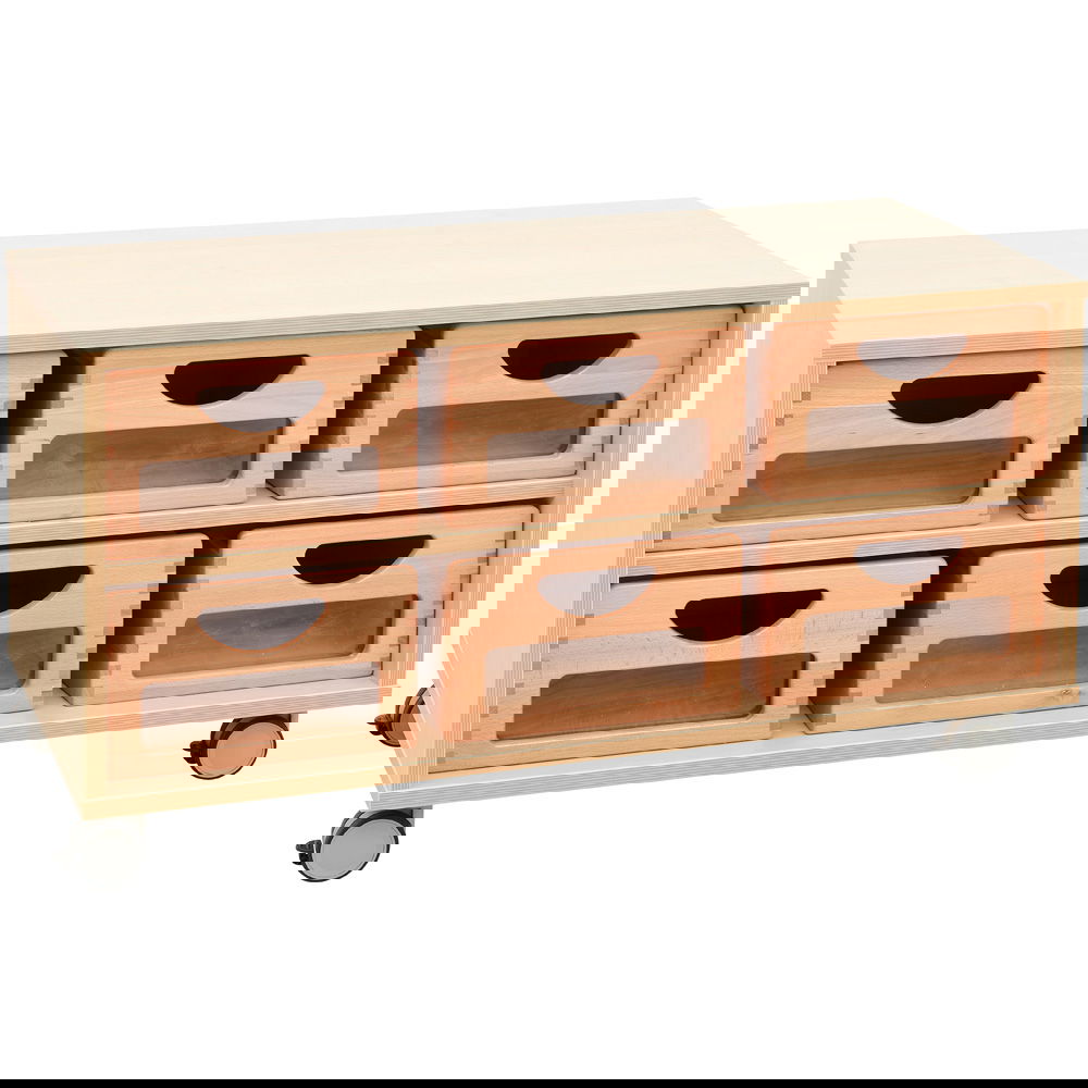 Flexi Schrank S, auf Rollen + 6 Behälter mit Sichtfenster (Flexi 1)