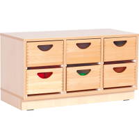 Flexi Schrank S mit 2 Trennwänden, auf Sockel + 6 Holzbehälter (Flexi 3) - SET5082 a 13