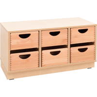 Flexi Schrank S mit 2 Trennwänden, auf Sockel + 6 Holzbehälter (Flexi 3) - SET5082 a 17