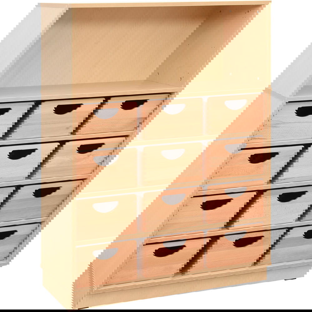 Flexi Regal, H 126, auf Sockel + 12 Behälter (Flexi 20)