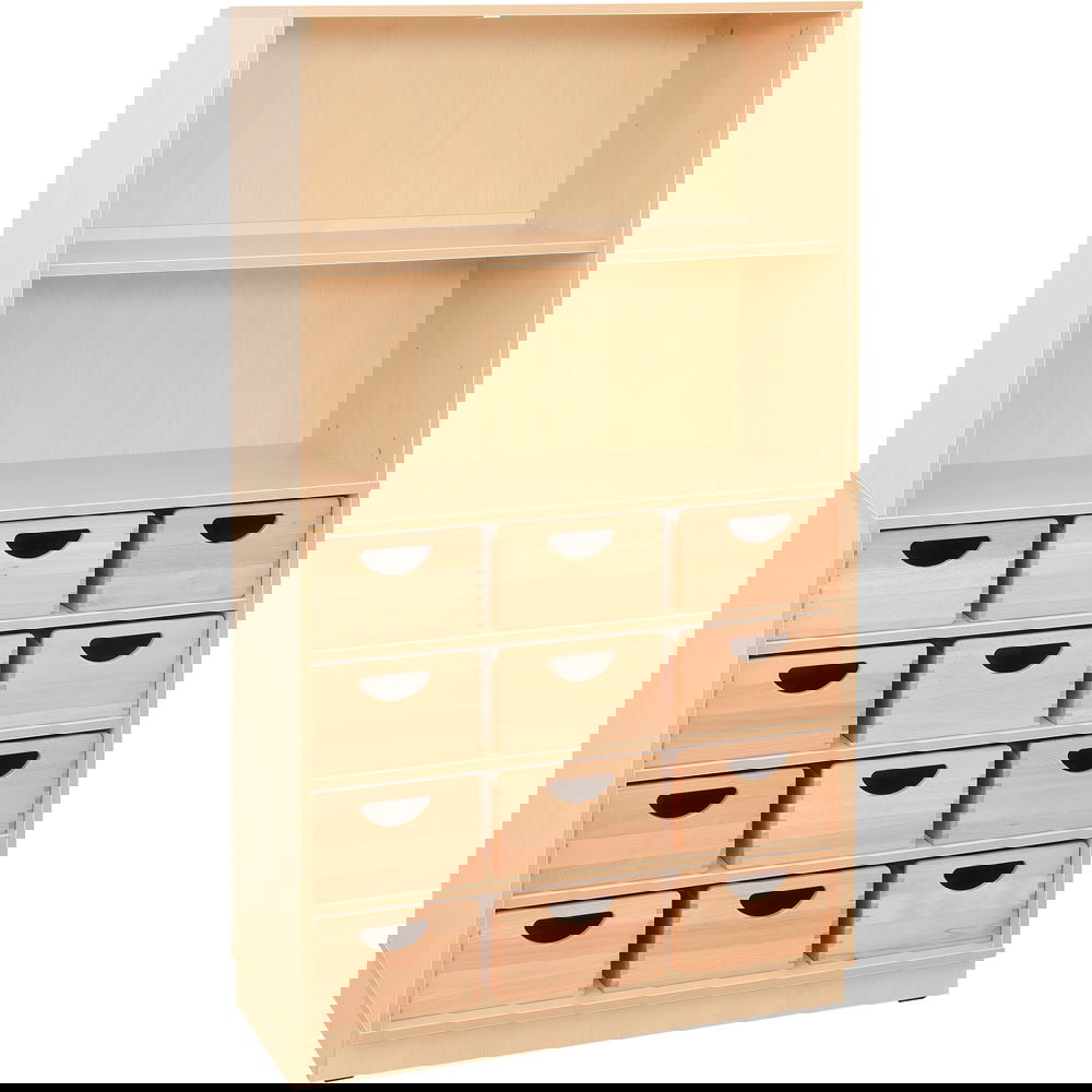 Flexi Regal, H 165, auf Sockel + 12 Behälter (Flexi 21)