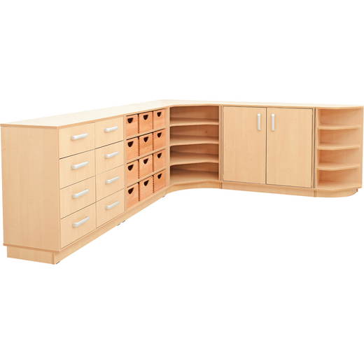 SET5111_a_17 Möbelsatz Schrank M inkl. 8 Schubladen und 12 hohe Behälter – Flexi 31 - SET5111 a 17
