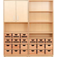 Möbelsatz Schrank M + Aufsatzregale inkl. Holzbehälter – Flexi 38 - SET5118 a 17