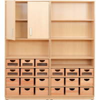 Möbelsatz Schrank M + Aufsatzregale inkl. Holzbehälter – Flexi 38 - SET5118 b 17