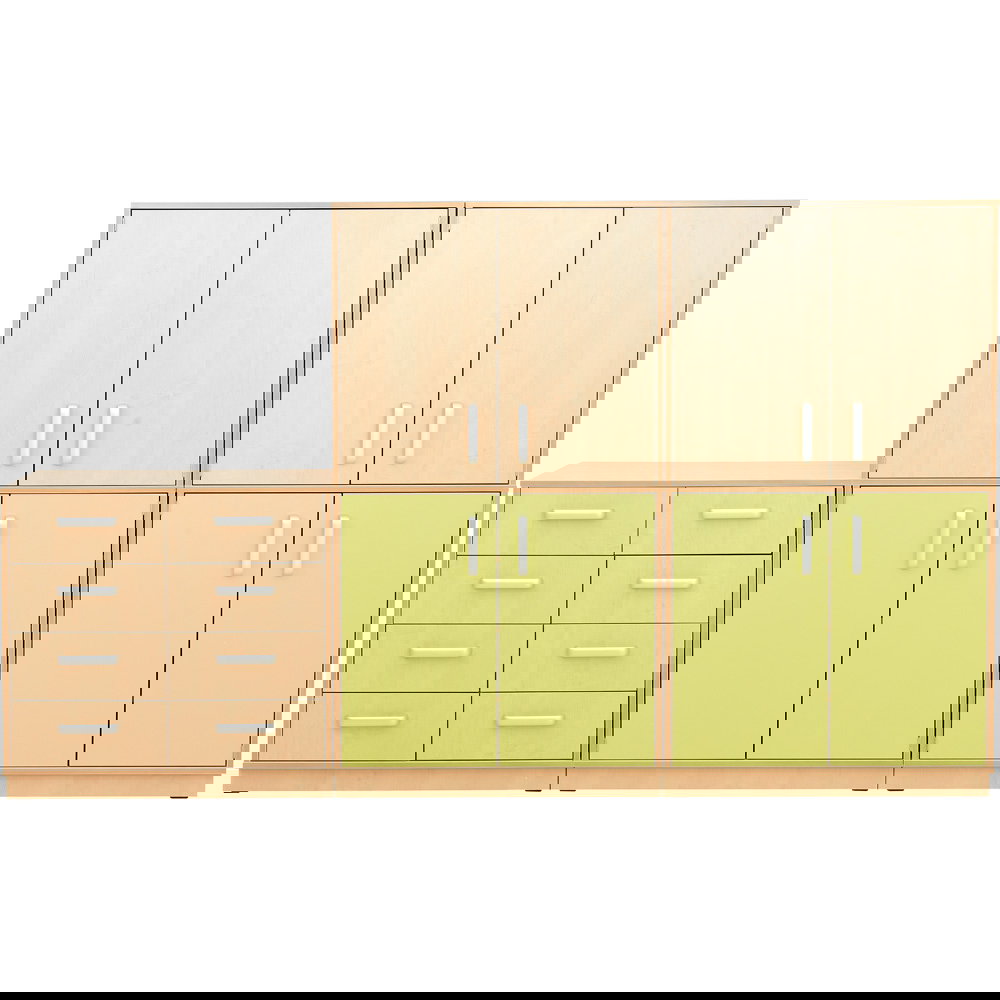Möbelsatz Schränke M + Aufsatzregal M inkl. Schubladen - Flexi 55