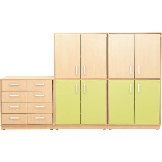 SET5136_a_17 Möbelsatz Schränke M + Aufsatzregal M inkl. Schubladen – Flexi 55 - SET5136 a 17