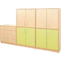 Möbelsatz Schränke M + Aufsatzregal M inkl. Schubladen – Flexi 55 - SET5136 d 17