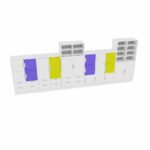 Möbelsatz Schrank L+XL – weiß/blau/limone – Quadro 3-180° - SET6021W