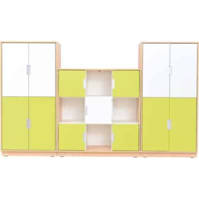 Möbelsatz Schrank L+XL - weiß/limone - Quadro 12-180°