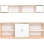 Möbelsatz Schrank M + Hängeregal – weiß – Quadro 15-180° - SET6030