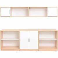 Möbelsatz Schrank M + Hängeregal - weiß - Quadro 15-180°