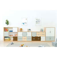 Möbelsatz Schränke M+L - weiß/grau/braun/beige - Quadro 76-180° – Bild 2