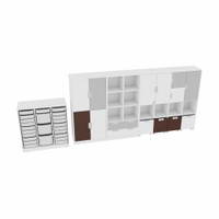 Möbelsatz Schrank XL - weiß/grau/braun - Quadro 77-180° – Bild 3