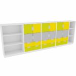 Möbelsatz Schränke L – gelb/limone/grau – Quadro 78-180° - SET6123W