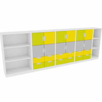 Möbelsatz Schränke L - gelb/limone/grau - Quadro 78-180°