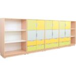 Möbelsatz Schränke L – gelb/limone/grau – Quadro 78-180° - SET6123 a 18