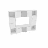 Möbelsatz Bücherecke + Schrank S grau/weiß - Quadro 81-180° – Bild 4