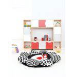 Möbelsatz Bücherecke + Schrank S grau/weiß/rot – Quadro 82-180° - SET6130