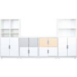 Möbelsatz Schrank M+XL – weiß/grau/beige – Quadro 83-180° - SET6132