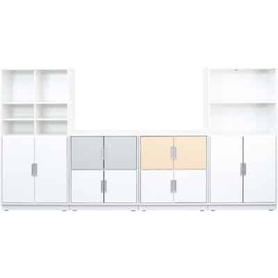 Möbelsatz Schrank M+XL - weiß/grau/beige - Quadro 83-180°